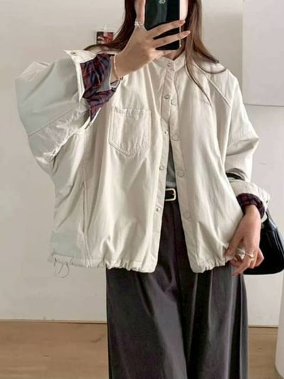 舒適輕夾棉造型外套*1色  K1050985