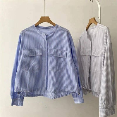 雙口袋直條襯衫*2色 K0889853