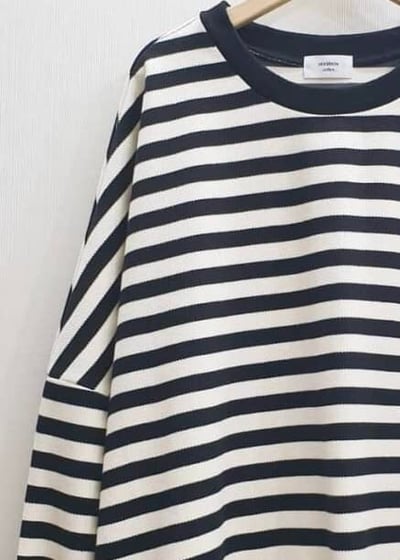 【SALE商品】橫條oversize大學T *1色 L98856467