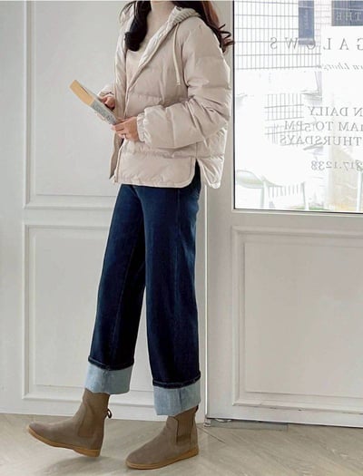 【SALE商品】針織連帽輕羽絨外套*2色 KB017561