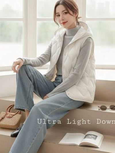 【SALE商品】輕羽絨連帽背心外套*4色 KB110561