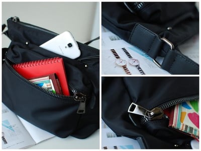 超實用防潑水多隔層尼龍郵差包*1色 KB950974