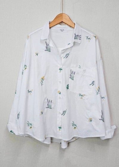 筆挺水洗棉刺繡襯衫*1色 KB0859982