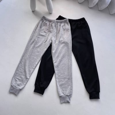 男女適穿-下腳羅紋縮口綿長褲*2色 T7744597