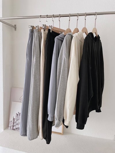 必搶優惠 -連帽拉鍊外套+縮口綿長褲 套裝*4色 KB8898