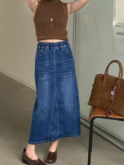 顯瘦後愛心刺繡紋牛仔裙*1色 J2699782
