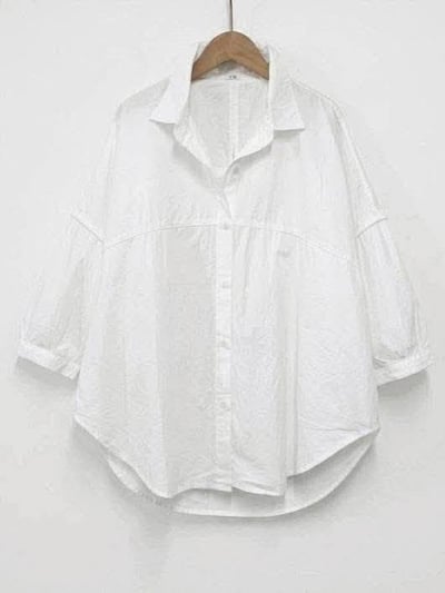 質感雅緻單色修身剪裁五分袖襯衫*5色 K085662