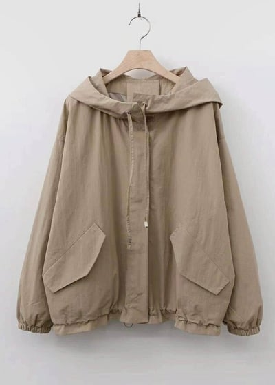 輕磅連帽下縮身釦式造型外套*7色 KB110985