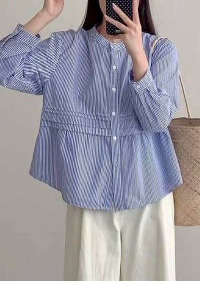 透氣直條紋計款長袖襯衫*1色 K0859972