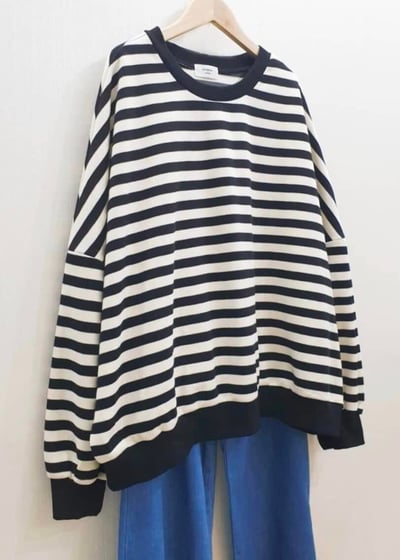 【SALE商品】橫條oversize大學T *1色 L98856463