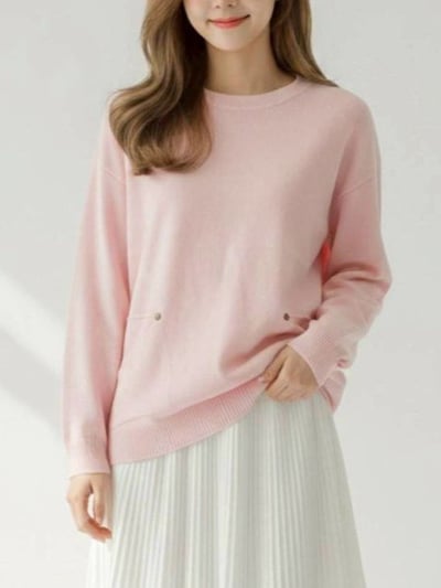 【SALE商品】質感親膚圓領基本針織衫*5色  k98201984