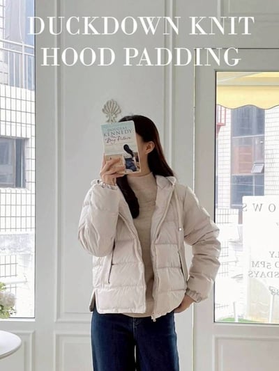【SALE商品】針織連帽輕羽絨外套*2色 KB017563