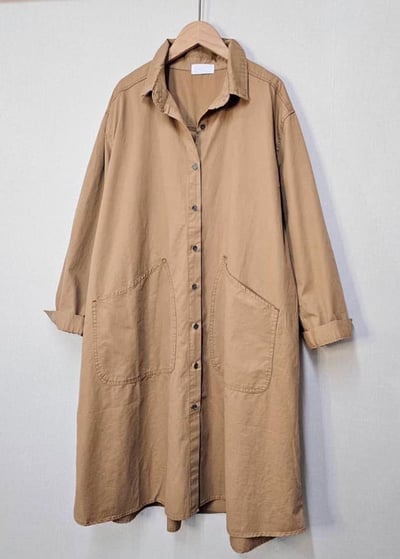 水洗微厚磅棉長版洋*2色 KB098962