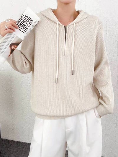 【SALE商品】半拉鍊連帽針織衫*3色 KB988597