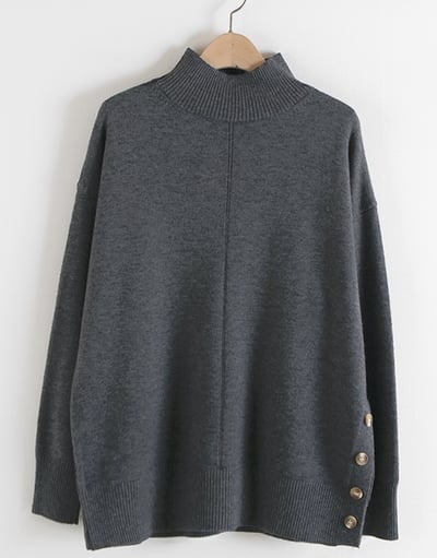 【SALE商品】立領單邊開衩針織*5色 K988987