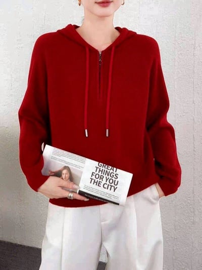 【SALE商品】半拉鍊連帽針織衫*3色 KB9885910