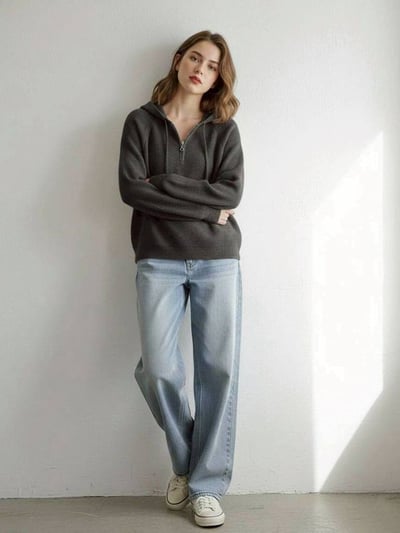 【SALE商品】半拉鍊連帽針織衫*3色 KB988591