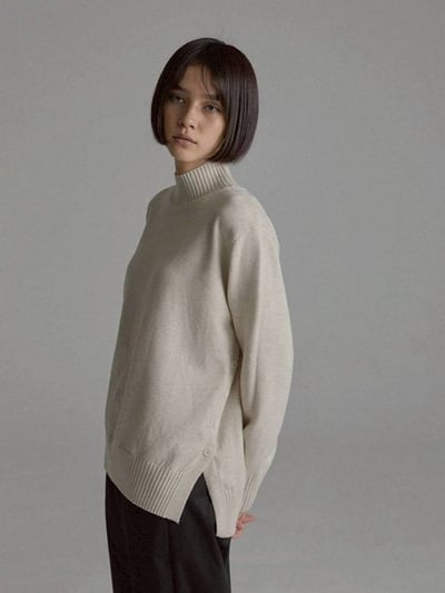 【SALE商品】立領雙邊排釦開衩針織上衣*5色 K9889552