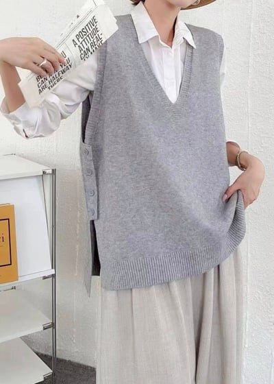 【SALE商品】V領針織背心衫*5色  k07898984
