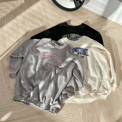 舒適配色英文字母大學T*3色 KB6593