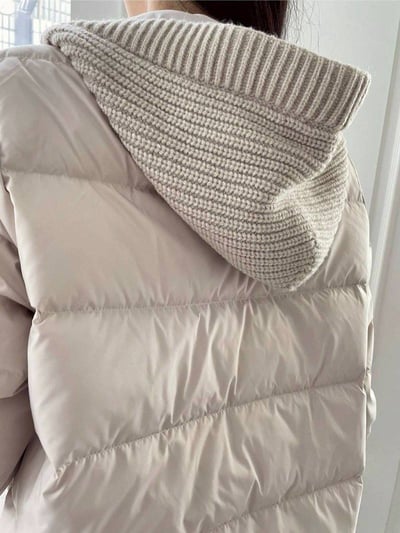 【SALE商品】針織連帽輕羽絨外套*2色 KB017567