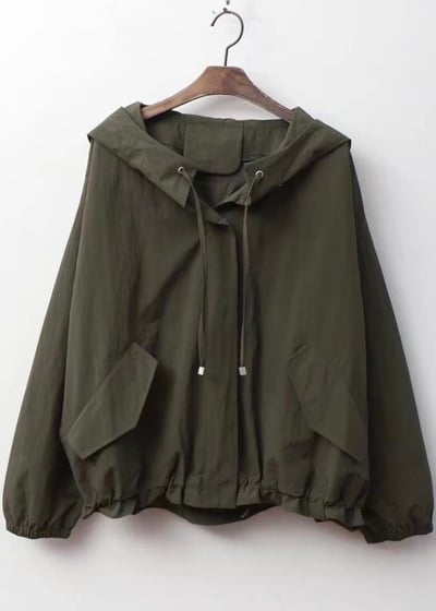 輕磅連帽下縮身釦式造型外套*7色 KB110986