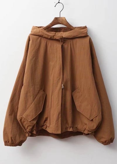 輕磅連帽下縮身釦式造型外套*7色 KB110987