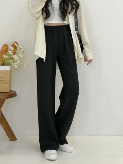顆粒感西裝彈力剪裁寬褲*1色 K6875121