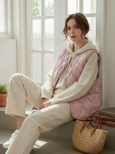 【SALE商品】輕羽絨連帽背心外套*4色 KB110563