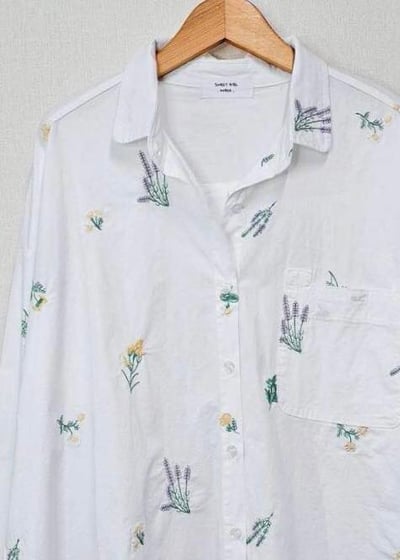 筆挺水洗棉刺繡襯衫*1色 KB0859983