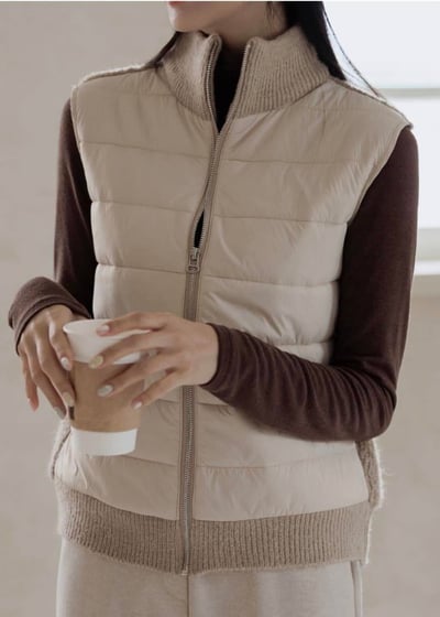 【SALE商品】立領針織拼接羽絨棉背心*1色 KB910580859