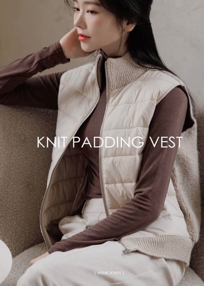 【SALE商品】立領針織拼接羽絨棉背心*1色 KB910580852