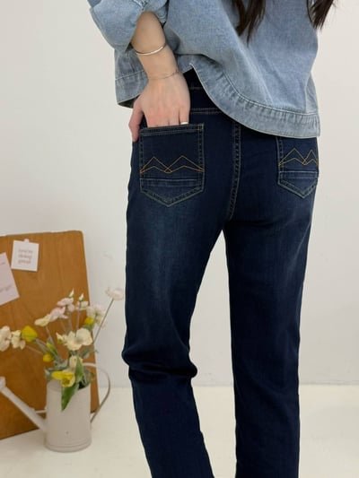 經典前釦拉鍊簡約彈力小直筒褲*2色 K740055