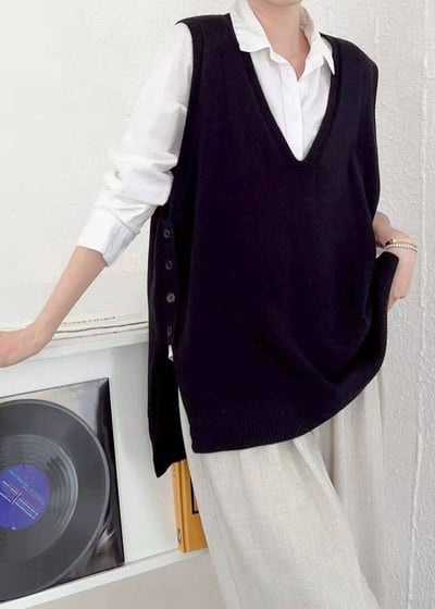【SALE商品】V領針織背心衫*5色  k07898983