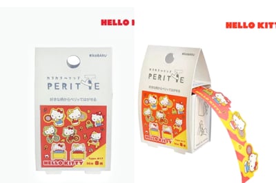 【Hello Kitty、大家族 現貨】日本直送｜日製 正版 三麗鷗 PERITTE系列 紙膠帶1