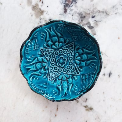 鄂圖曼小飾品 青碧花邊圓碟2