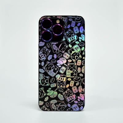 3D鈦晶雕流光膜-黑占版-招福貓1