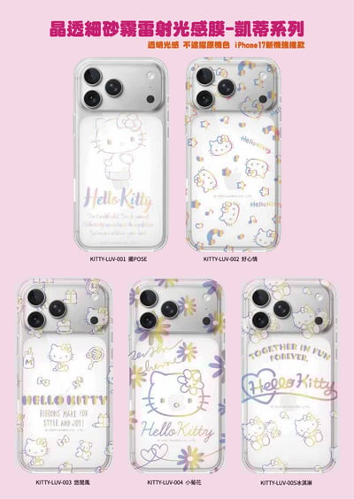 三麗鷗-晶透細砂霧雷射光感膜-凱蒂系列1