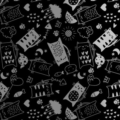 黑占-A3晶雕膜-悠閒貓1