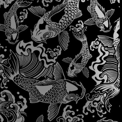 黑占-A3晶雕膜-錦鯉1