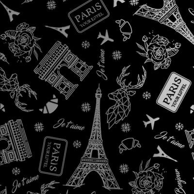黑占-A3晶雕膜-巴黎鐵塔1