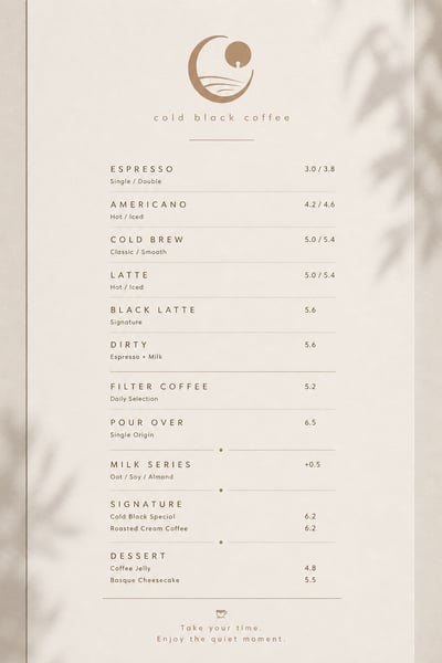 COLD BLACK COFFEE  / 餐飲4