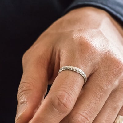 925銀 銀坑戒指4