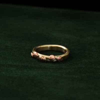 紅銅 落珠戒指1