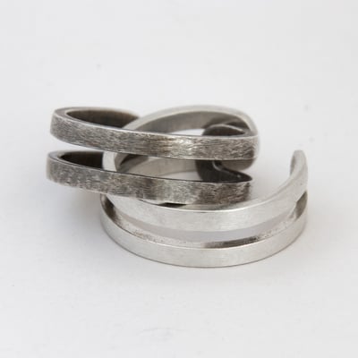 925銀 雙線平行戒指8