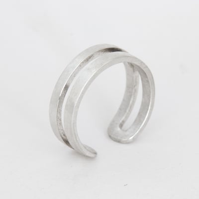 925銀 雙線平行戒指2