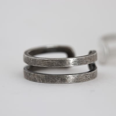 925銀 雙線平行戒指13