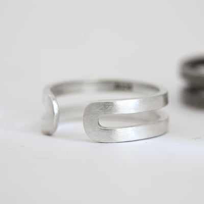 925銀 雙線平行戒指4