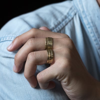 黃銅 鎚造戒指7