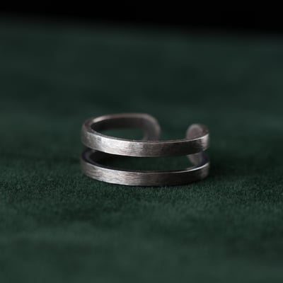 925銀 雙線平行戒指10